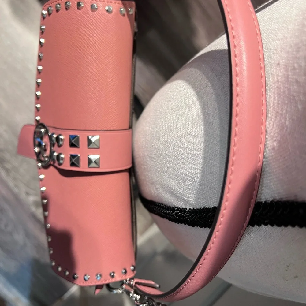 Michael Kors Medium Royal Pink Crossbody Bag with Silver Studs - Picture 3 of 8